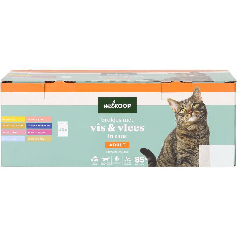 Welkoop Pouch Brokjes in Saus - Kattenvoer - 40x85 gram Welkoop Pouch Brokjes in Saus - Kattenvoer - 40x85 gram