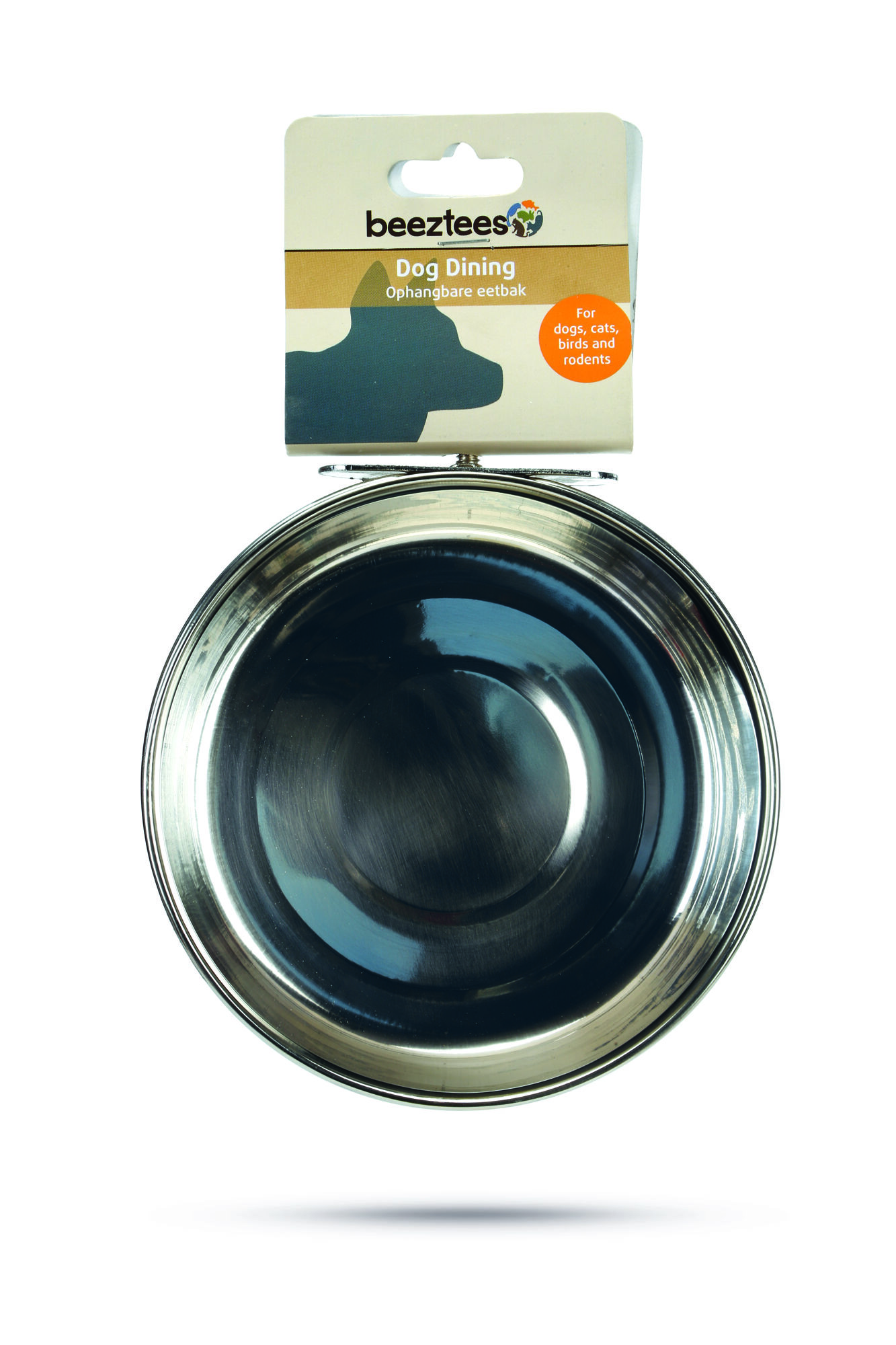 Beeztees Coopcup Inox - voer- en drinkbak - 8.00 cm - Zilver - 10.00 cm - 15.00 cm - 10.00 cm