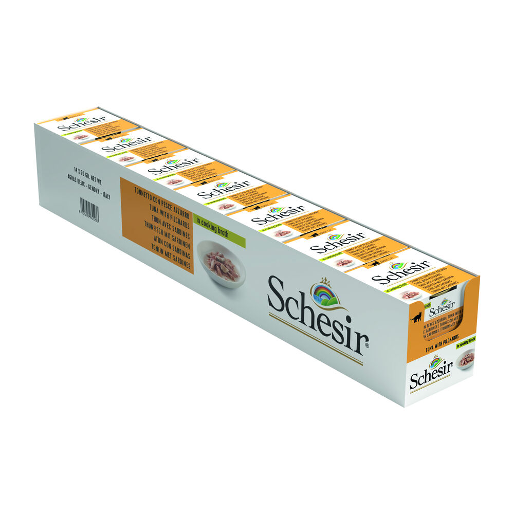 Schesir - Kattenvoer in bouillon - 70 - tonijn en vis
