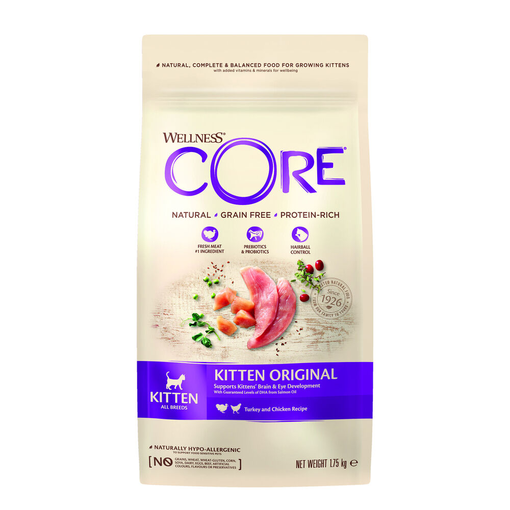 Wellness Core Kitten Original - Kattenvoer - Kalkoen - Zalm - 1,75 kg