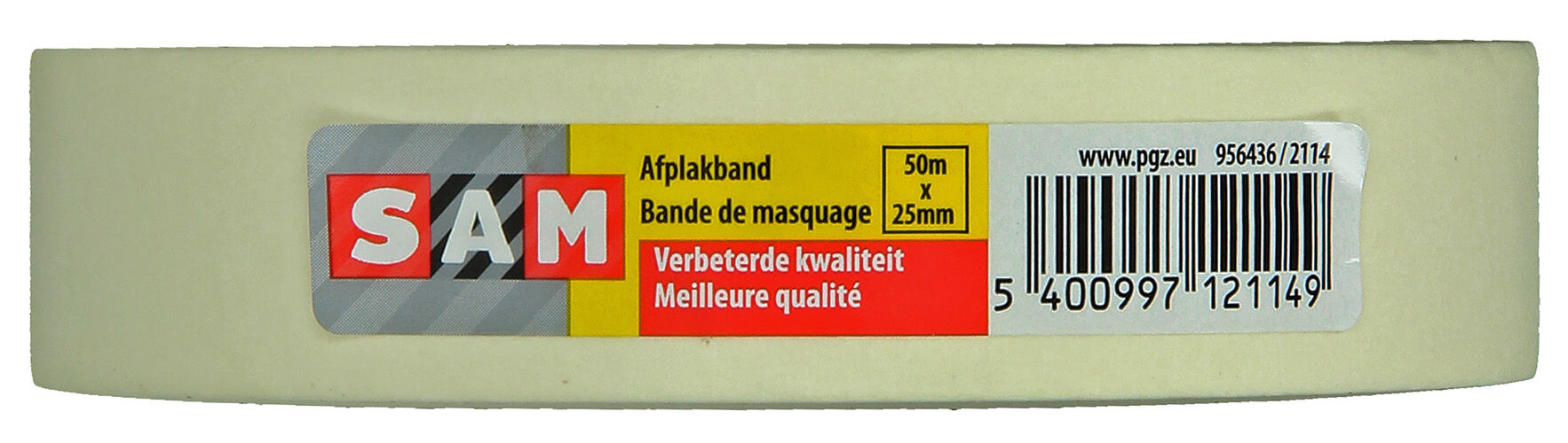 SAM 50m x 25mm - Afplaktape - Wit - 11x11x2.5 cm - 2.7 cm