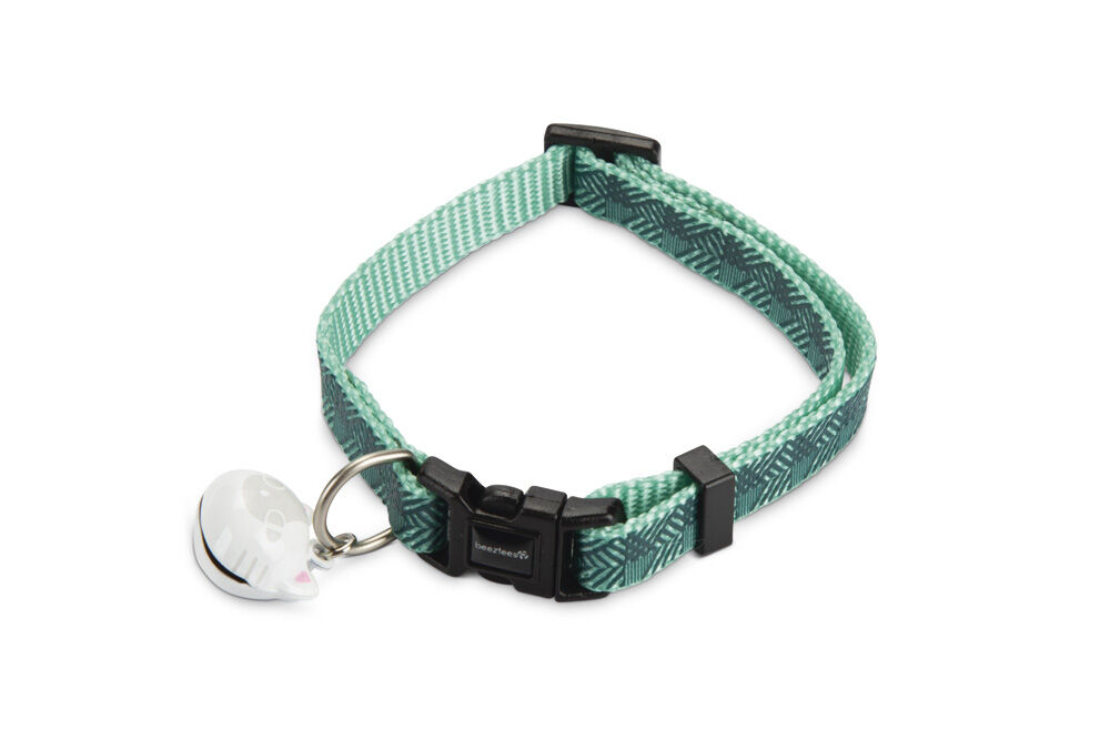 Beeztees Geo - Kattenhalsbandje - 30 cm - Donkergroen - 10 mm