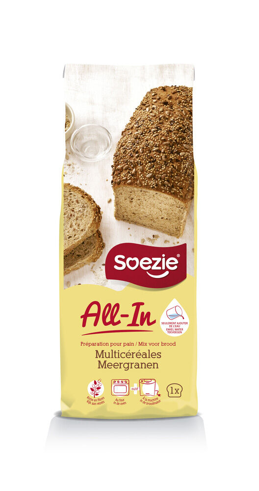Soezie All-in-mix Meergranenbrood - Broodmeel - 500 Soezie All-in-mix Meergranenbrood - Broodmeel - 500