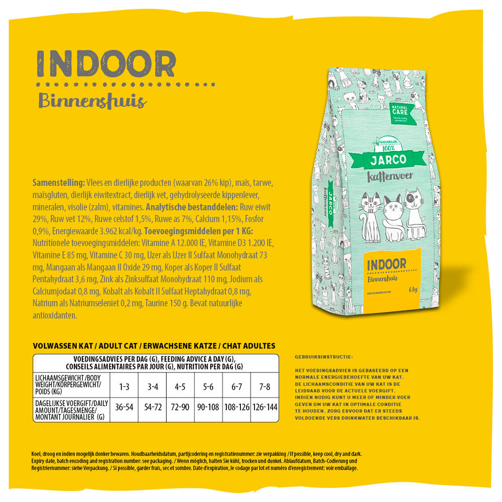 Jarco Natural Indoor - Kattenvoer - 6.00 - kip