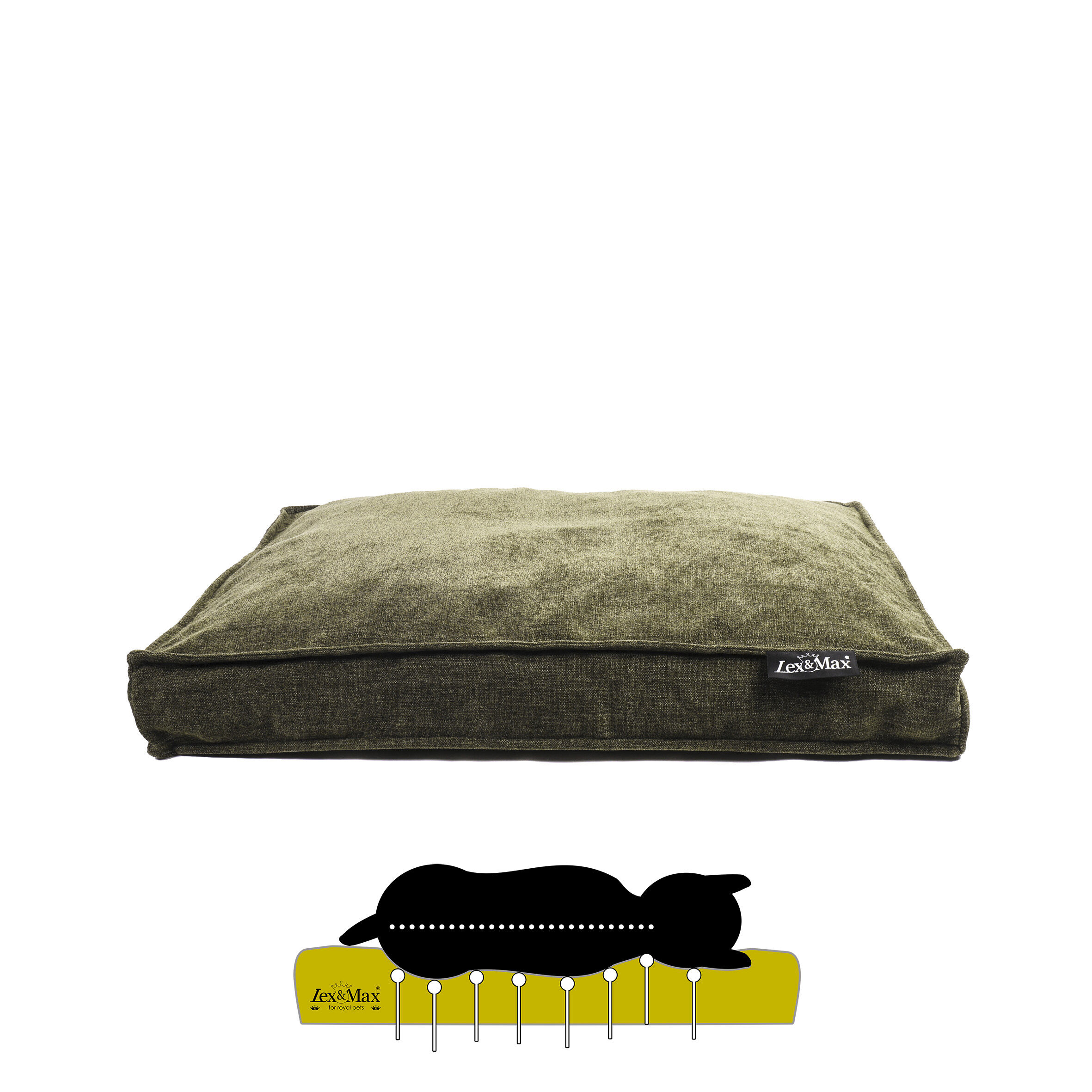 Lex & Max Stockholm - Orthopedisch Benchkussen - Groen - 50x75x13 cm - S