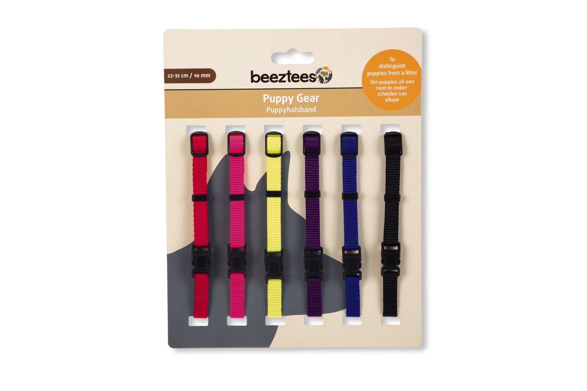 BEEZTEES - Halsband Pup - 6 stuks - 35 cm - 25.00 cm - multi - 10 mm - 20.00 cm - 22 tot 35 cm - 35.00 cm - 2.00 cm
