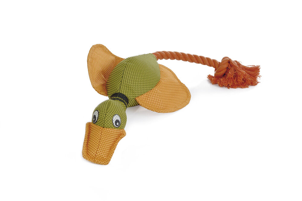 Beeztees Eend met Flostouw - Apporteren - Hondenspeelgoed