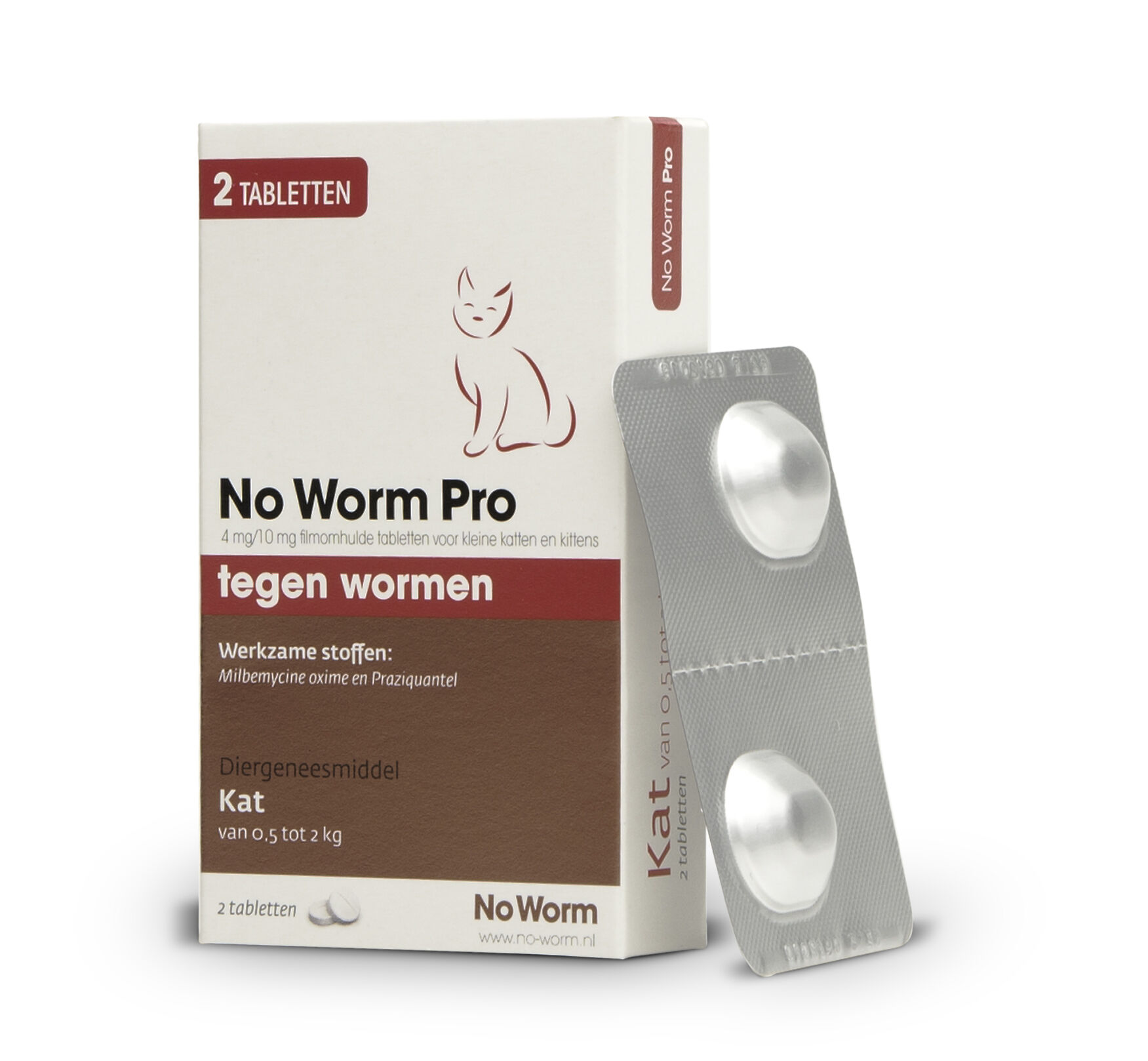 No worm Pro Tabletten - Ontworming Kleine katten en kittens - 2 - S