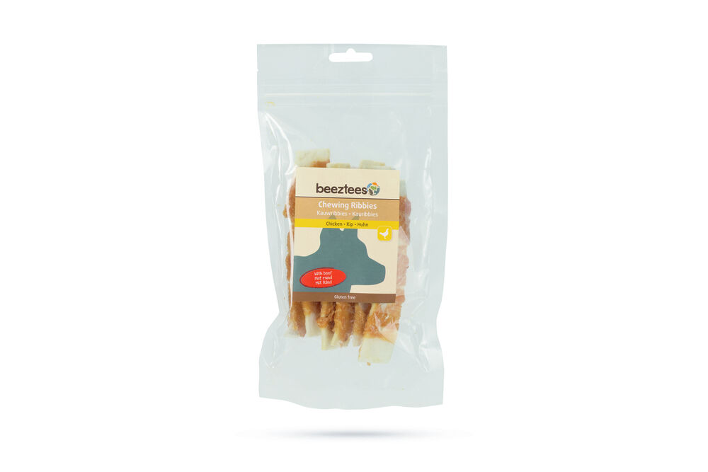 Beeztees Kauwribbies - Hondensnack - 24.00 cm - 13.00 cm - rund, kip - 3.00 cm