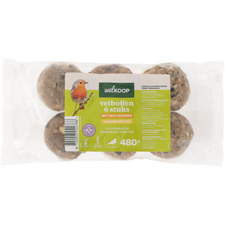 Welkoop - Vetbollen - zonder netje - Tuinvogelvoer - 6 - Meelworm Welkoop - Vetbollen - zonder netje - Tuinvogelvoer - 6 - Meelworm