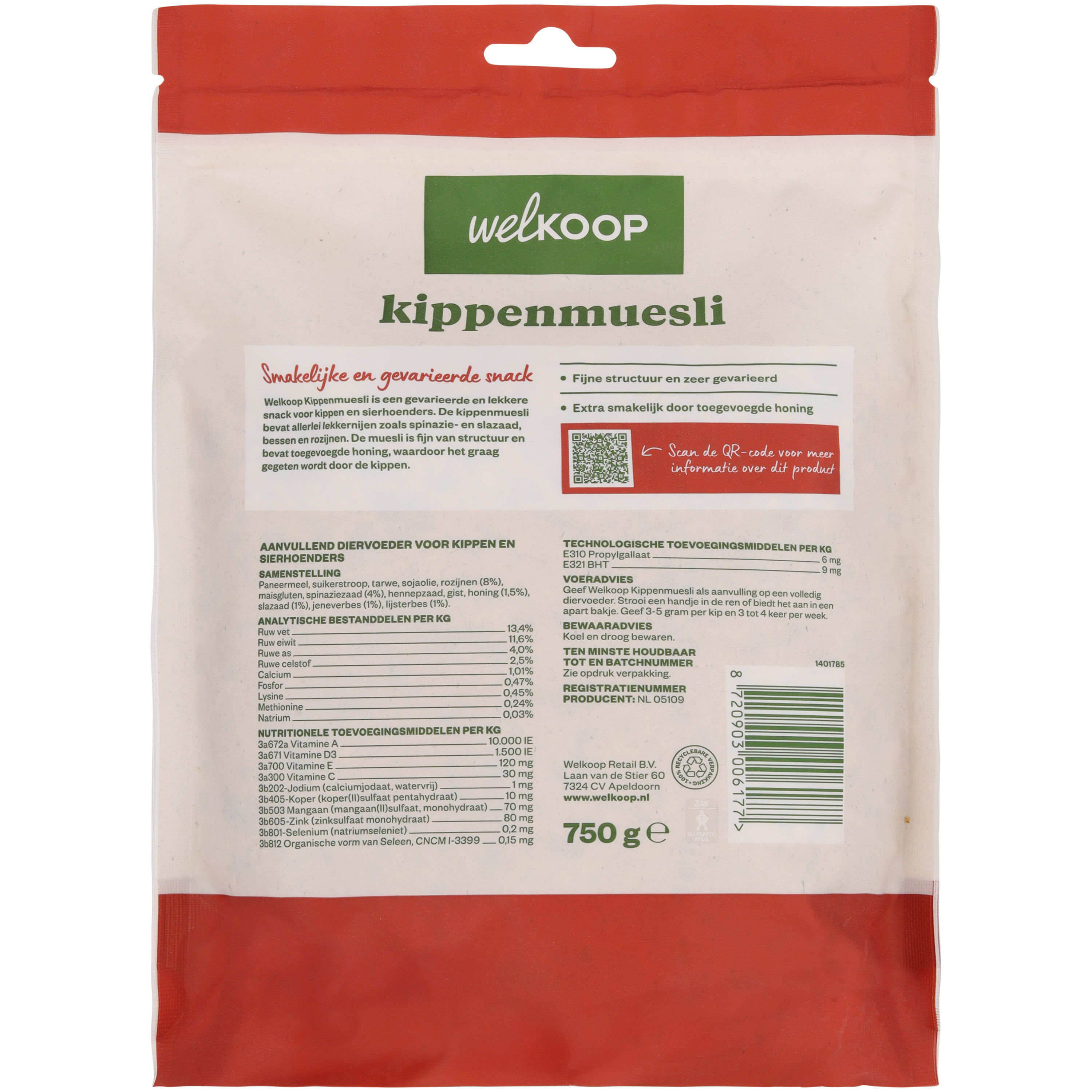 Welkoop Kippenmuesli - Kippensnack - 750