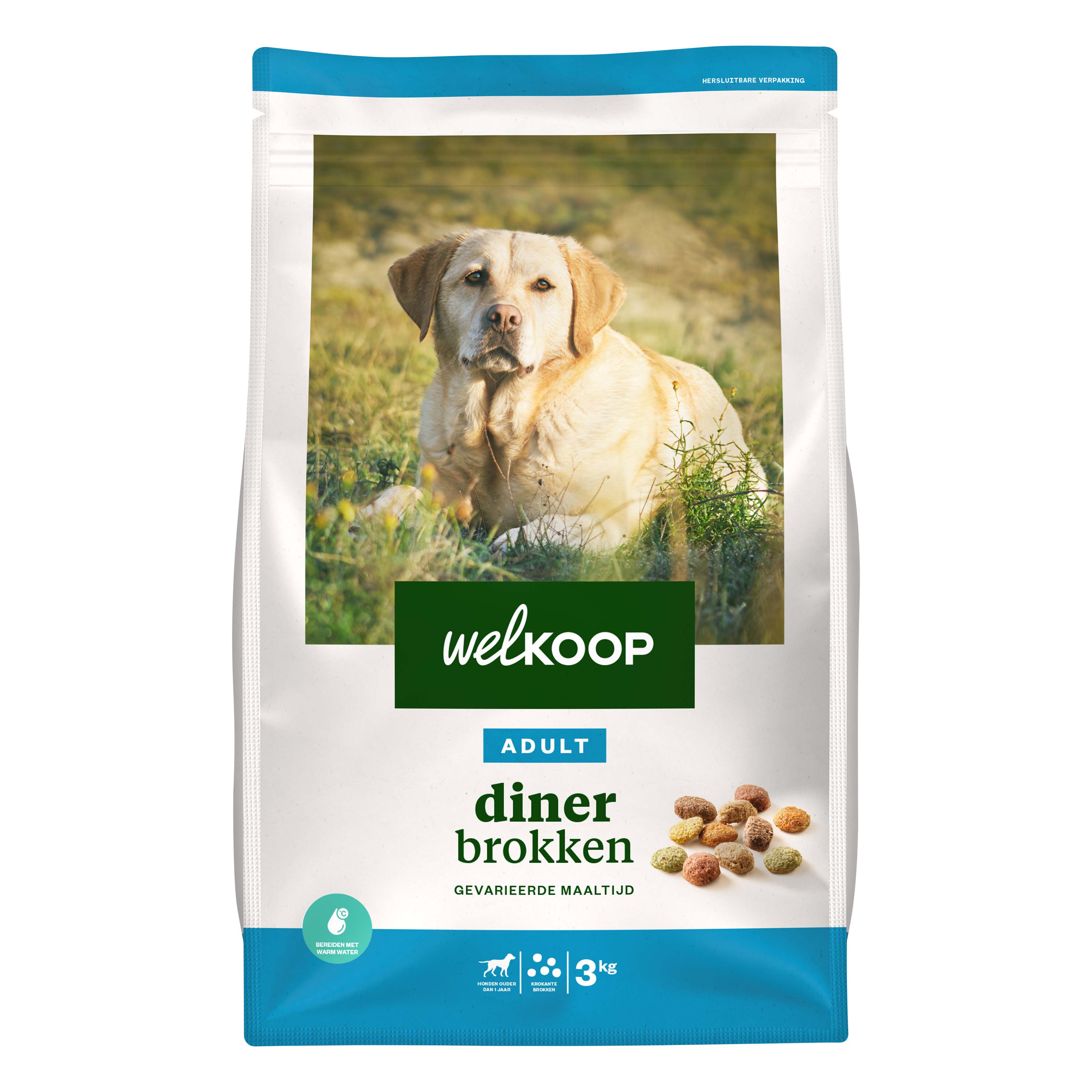 Welkoop Adult Diner brokken - Hondenvoer - 3.00 - rund, gevogelte