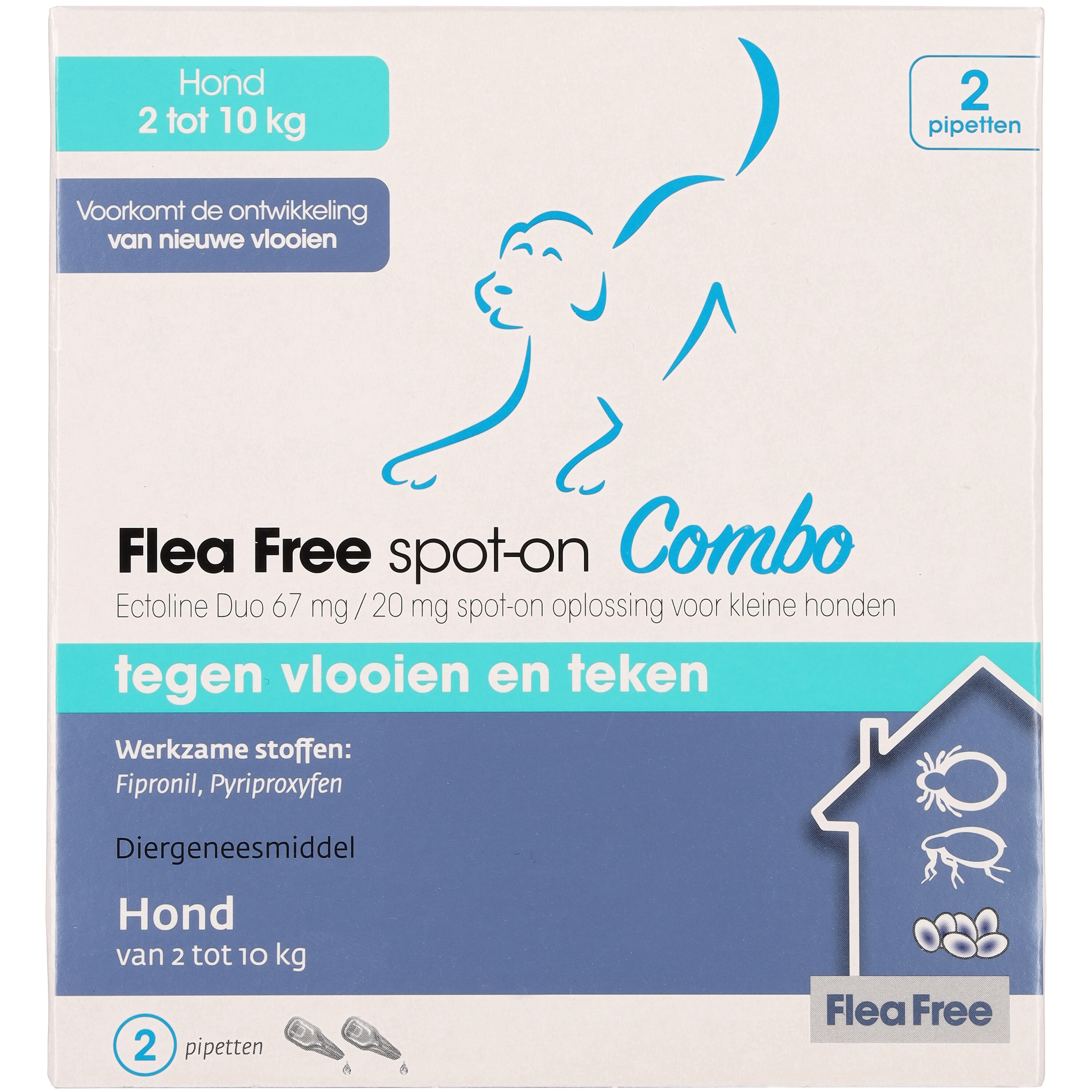 Flea Free Spot-On Combo - Pipetten - Anti vlooien en teken Hond Flea Free Spot-On Combo - Pipetten - Anti vlooien en teken Hond