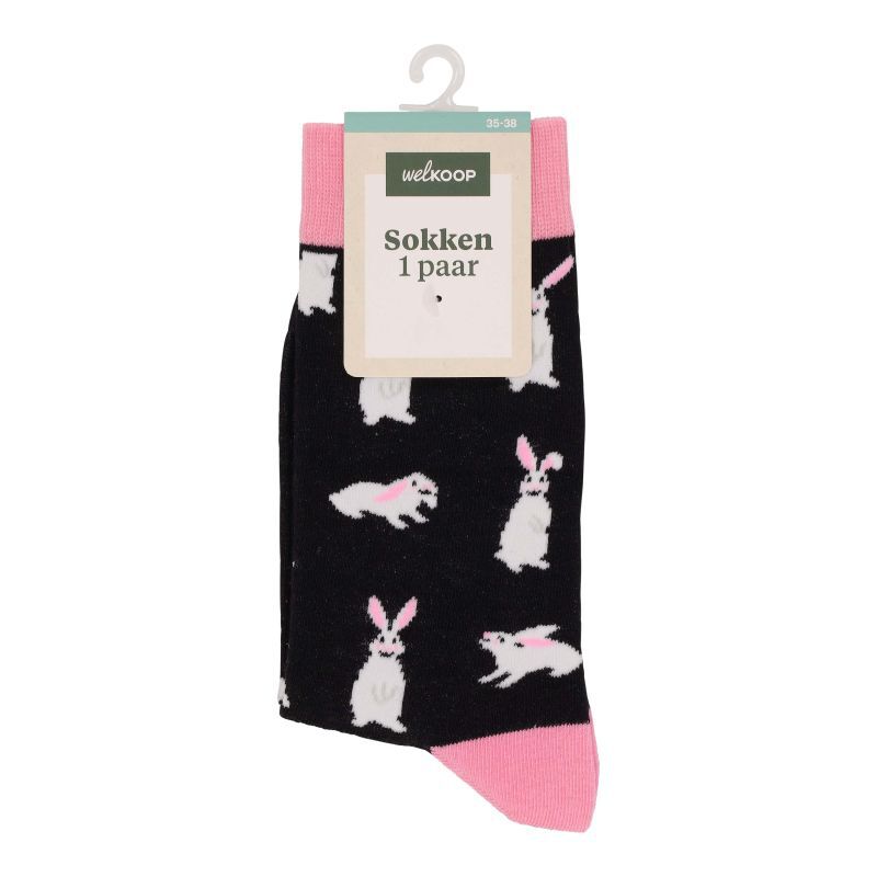 Welkoop Fun Konijn - Sokken - Roze - 35-38 Welkoop Fun Konijn - Sokken - Roze - 35-38