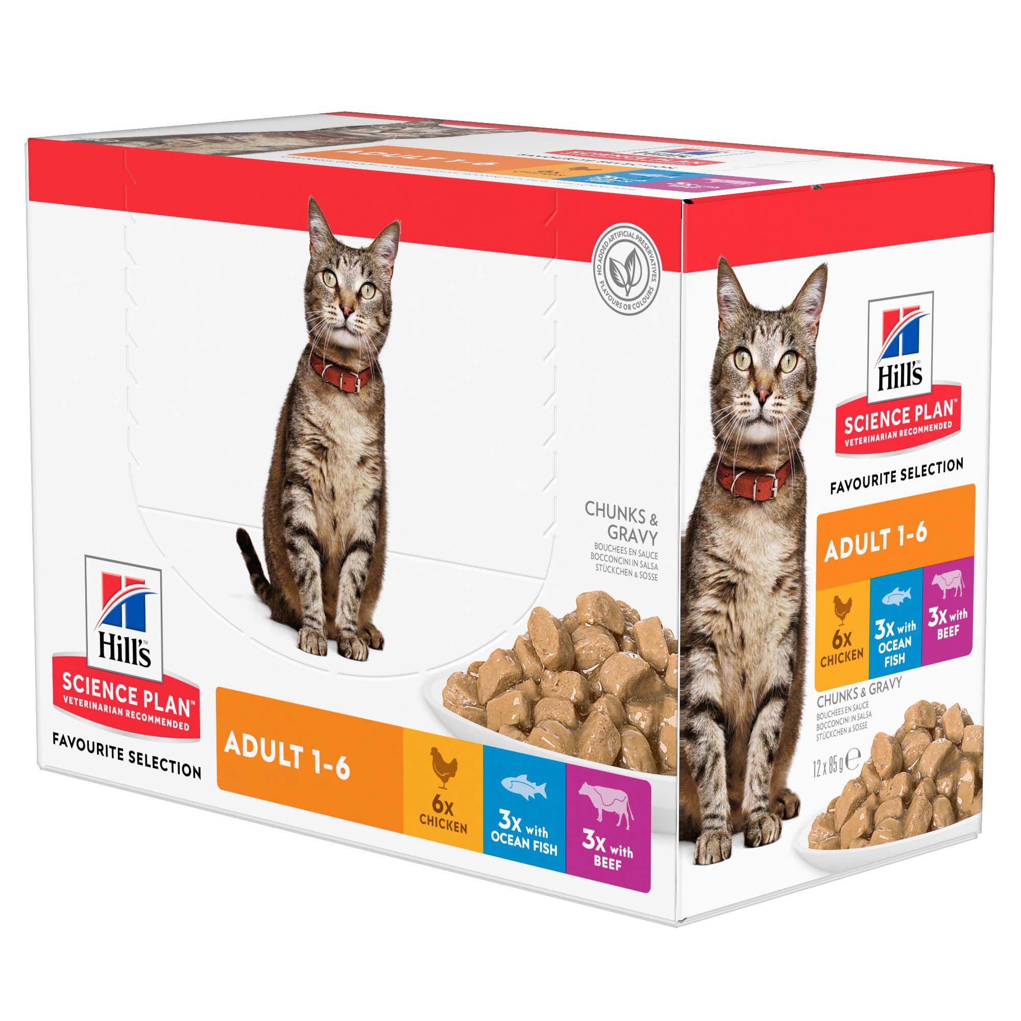 Hill's Science Plan Adult - Multipack - Kattenvoer - 12x85 gram