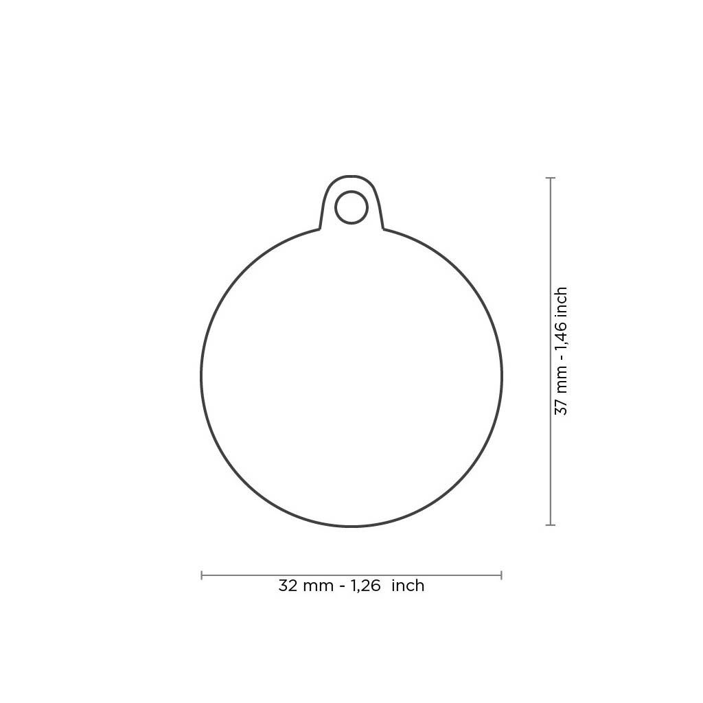 My Family Rond - Hondenpenning - zwart - L