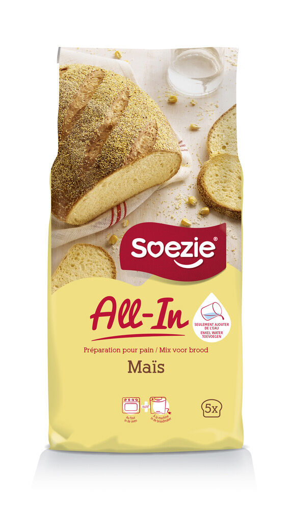 Soezie All-in-mix Maïsbrood - Broodmeel Soezie All-in-mix Maïsbrood - Broodmeel