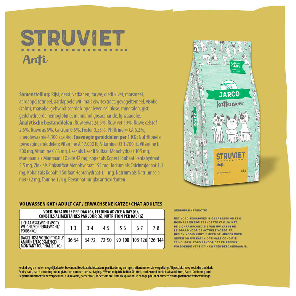 Jarco Natural Anti Struviet - Kattenvoer - 6.00 - gevogelte
