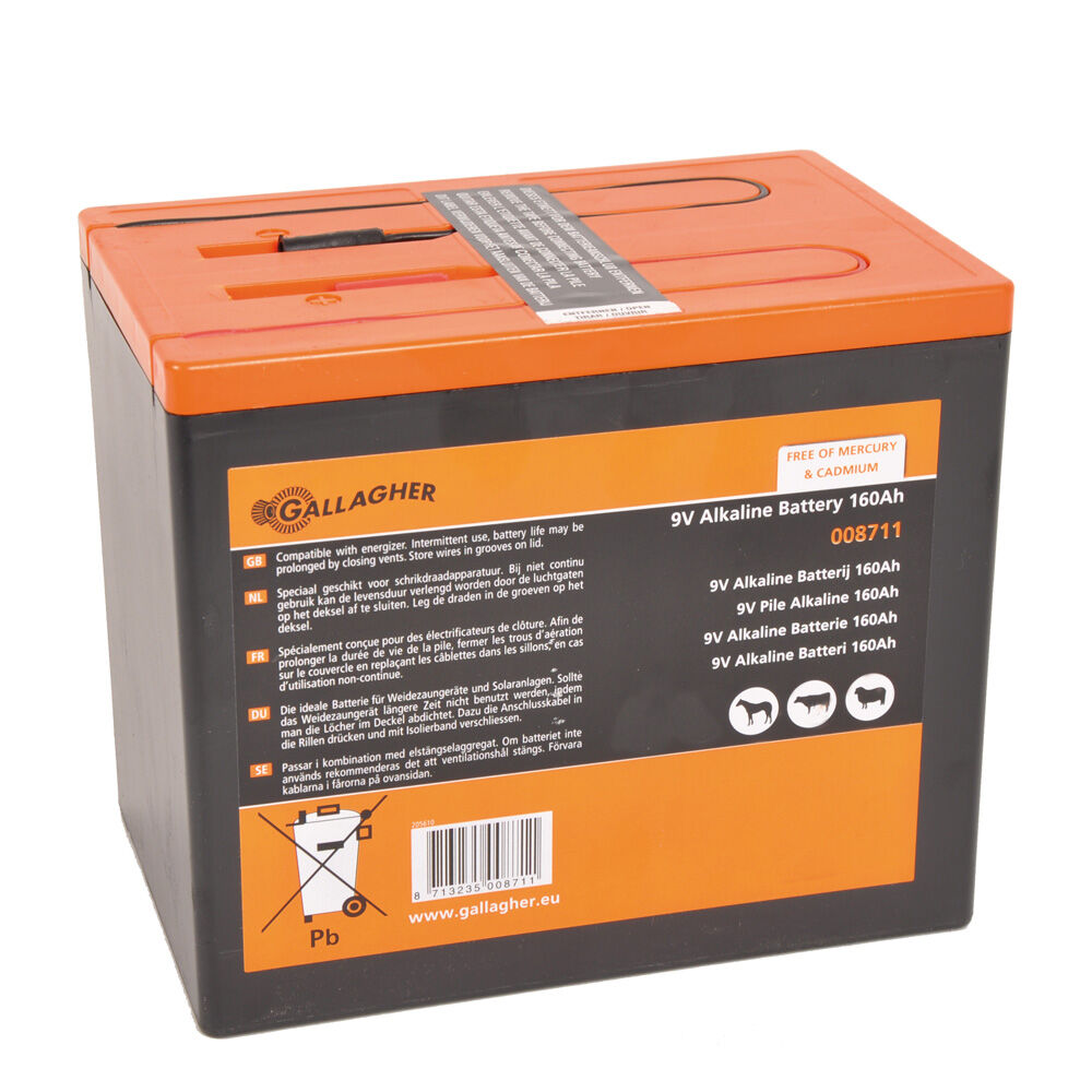 Gallagher Powerpack 160 AH - Batterij - 16 cm - Oranje / zwart - 19 cm