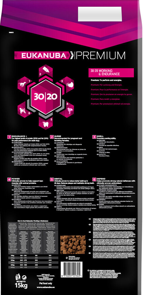 Eukanuba Premium Performance Working & Endurance - Hondenvoer - 15 - kip