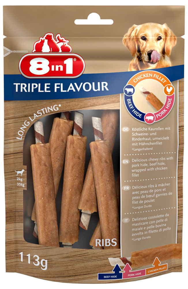 8in1 Triple Flavour Ribs - Hondensnack 8in1 Triple Flavour Ribs - Hondensnack