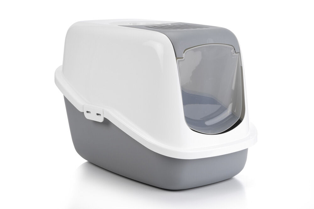 Savic Nestor - Kattentoilet - Grijs Wit - 39x39x56 cm Savic Nestor - Kattentoilet - Grijs Wit - 39x39x56 cm