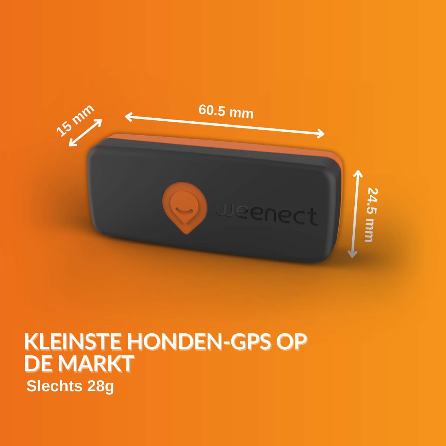 Weenect - GPS tracker Hond - 1.50 cm - zwart - 2.40 cm - XS - 6.00 cm