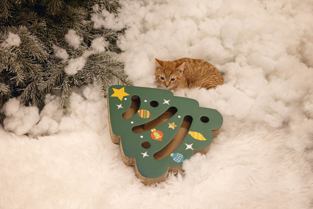 Beeztees Kerstboom Krabkarton - Kerst kattenspeeltje - 1.00 cm - 1.00 cm - 1.00 cm