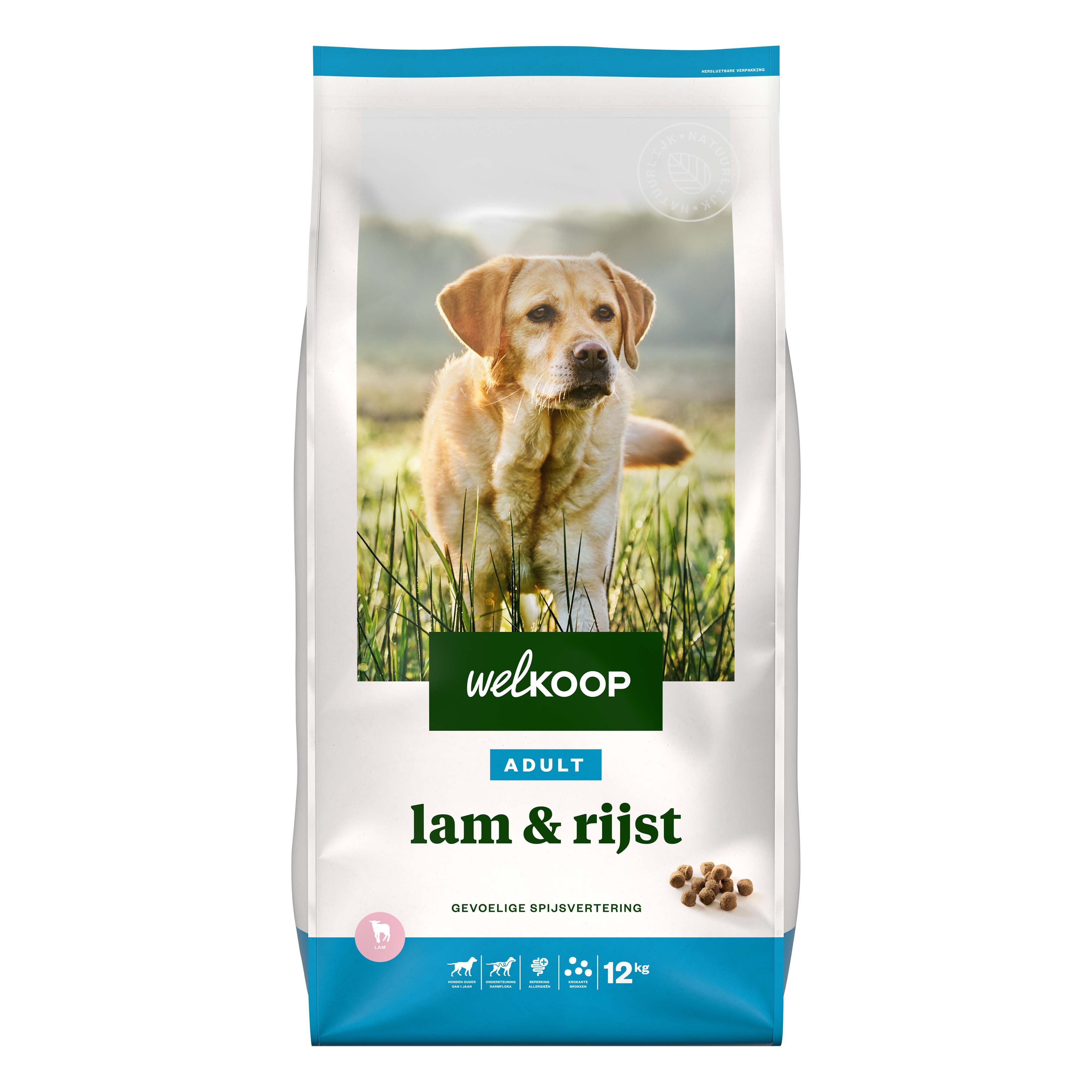 Welkoop Adult Krokante brokken - Hondenvoer - 12.00 - lam, rijst