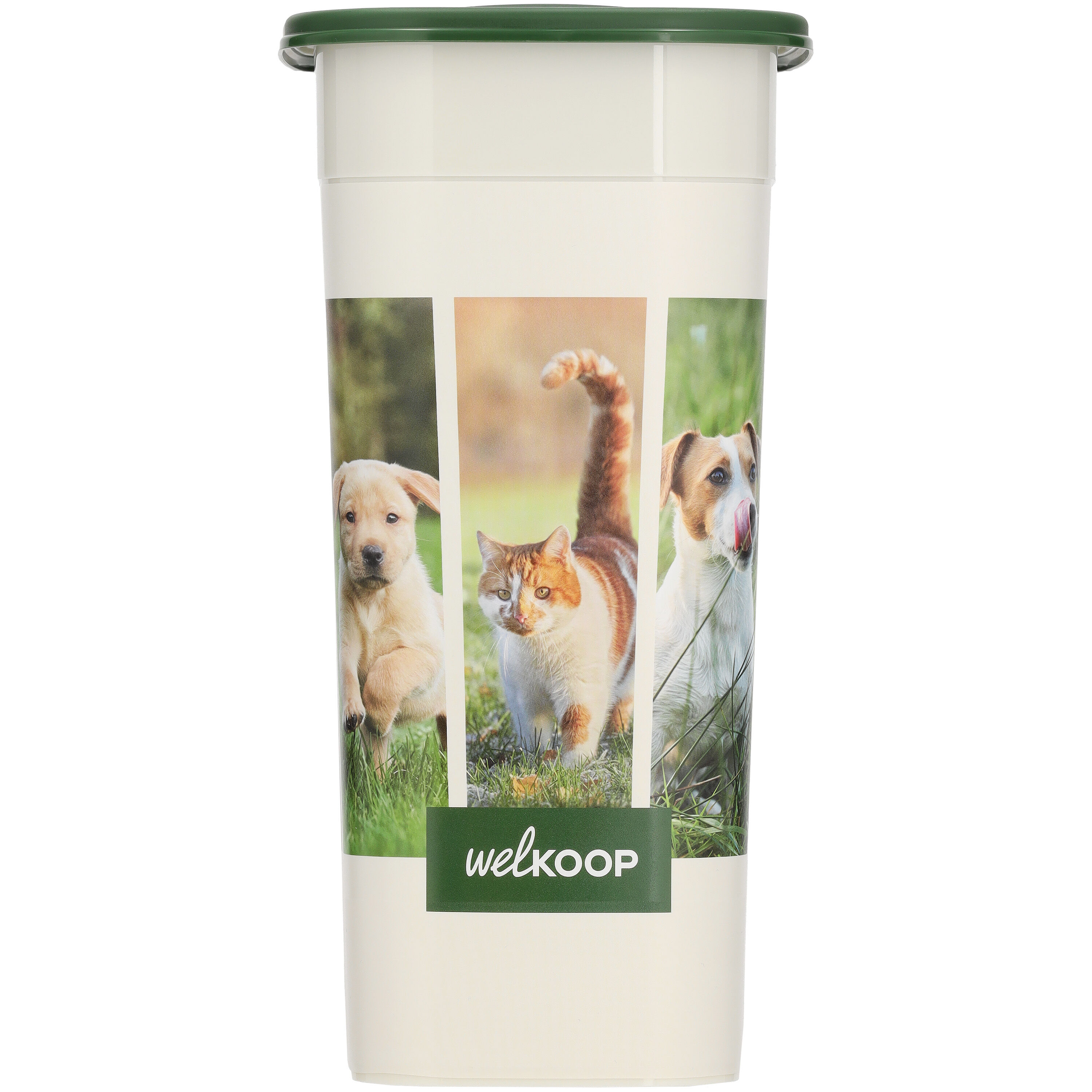 Welkoop - Voerton - 4.10 l - 27.00 cm - Wit Groen - 19.50 cm - 13.60 cm