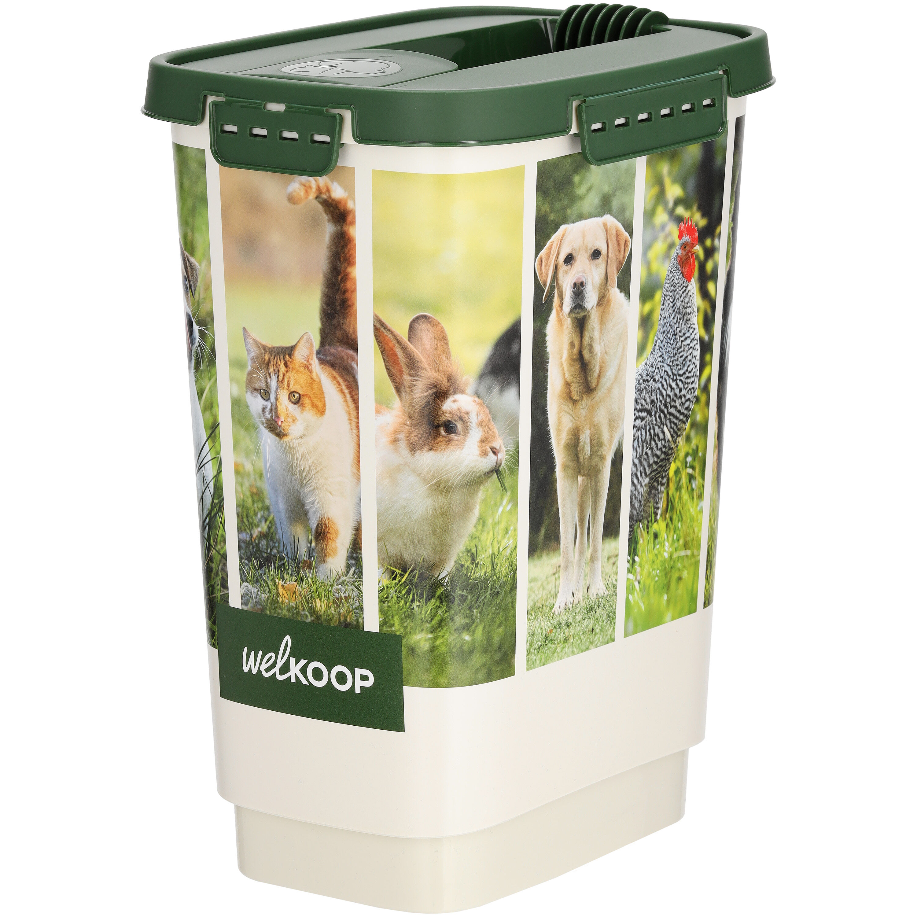 Welkoop - Voerton - 10.00 l - 32.20 cm - Wit Groen - 24.30 cm - 17.90 cm