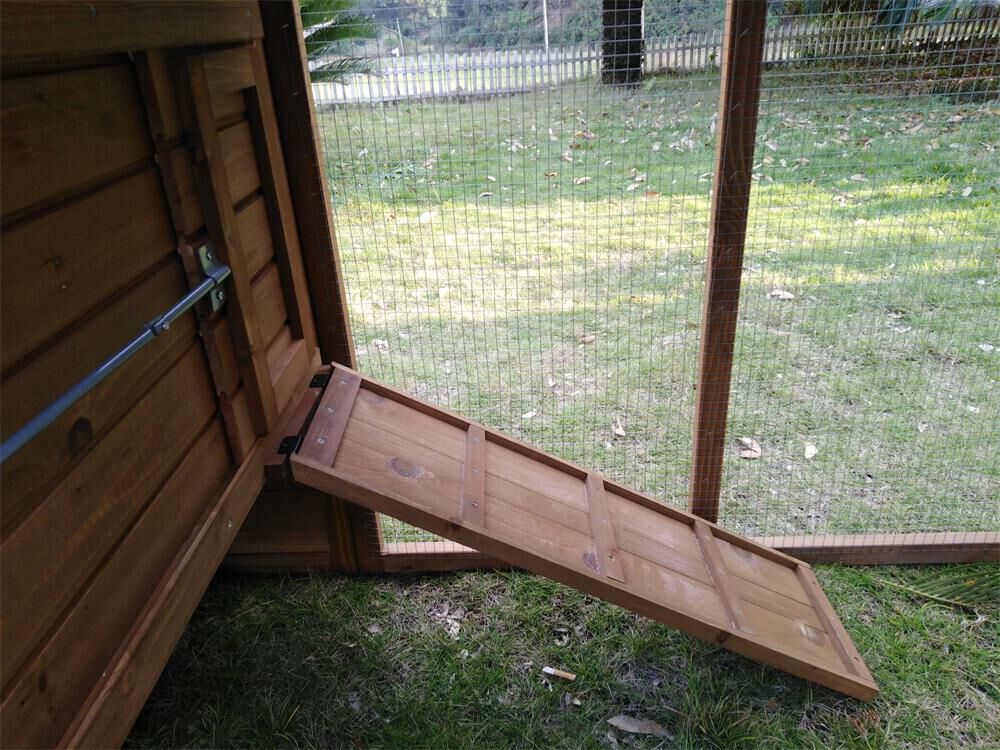 Rechthoek XL - Kippenhok met ren - 103.00 cm - Bruin - 250.00 cm - 75.50 cm