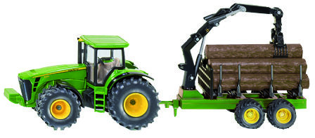 Siku John Deere met Houttransporter - Tractor
