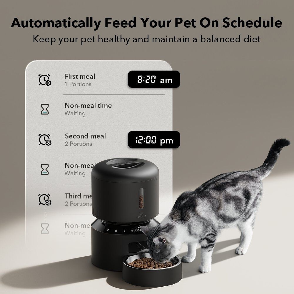 PETLIBRO Granary - Automatische kattenvoerbak - 29.30 cm - Zwart - 19.60 cm - 19.60 cm