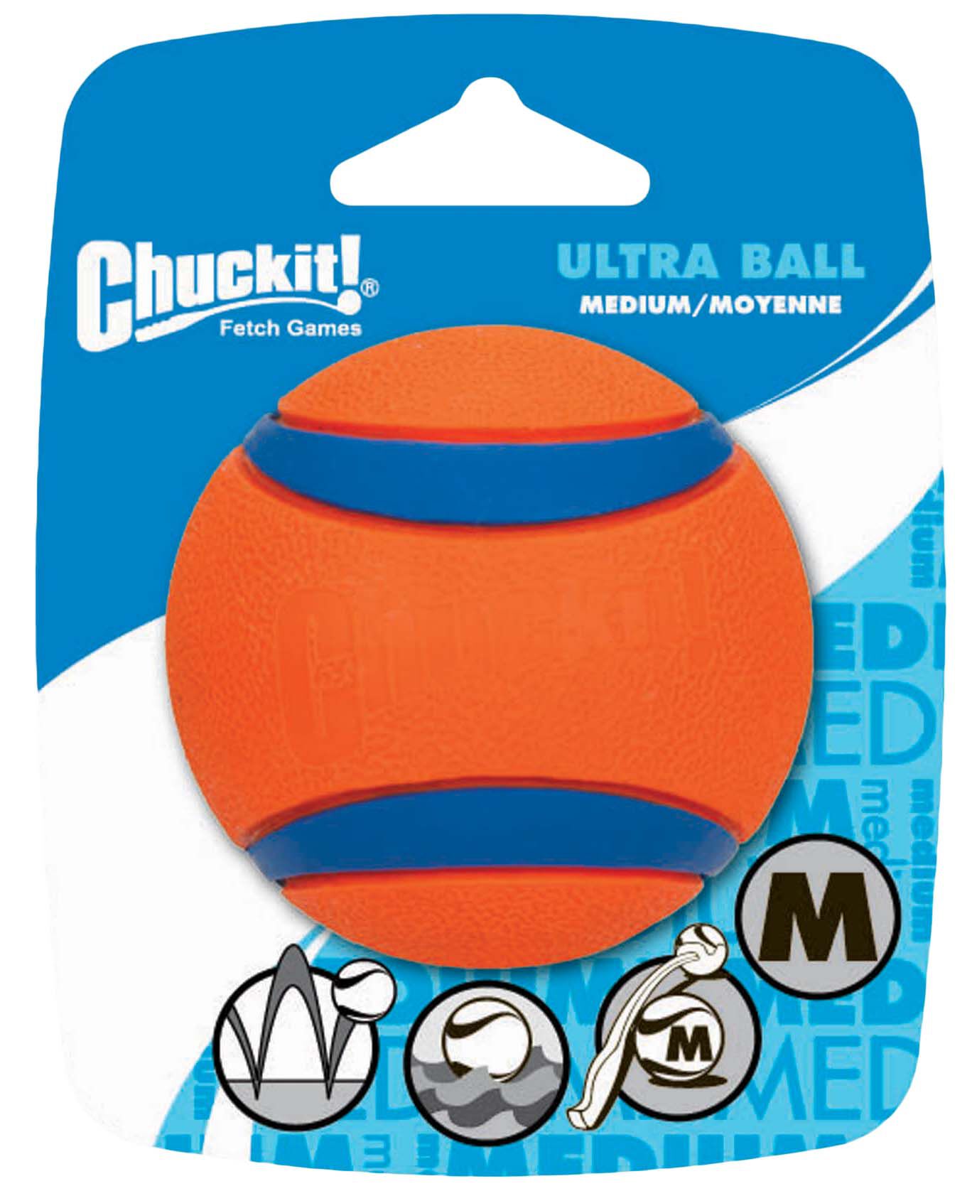 Chuckit Ultra ball - Apporteren - Hondenspeelgoed - oranje/blauw - 11.60x9.50x9.50 cm - M Chuckit Ultra ball - Apporteren - Hondenspeelgoed - oranje/blauw - 11.60x9.50x9.50 cm - M