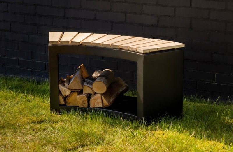 Fancy Flames - Houtopslag - Bank - Zwart