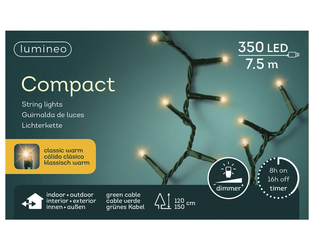 Lumineo Compact - Kerstboomverlichting - 1500 lampjes - Klassiek warm wit