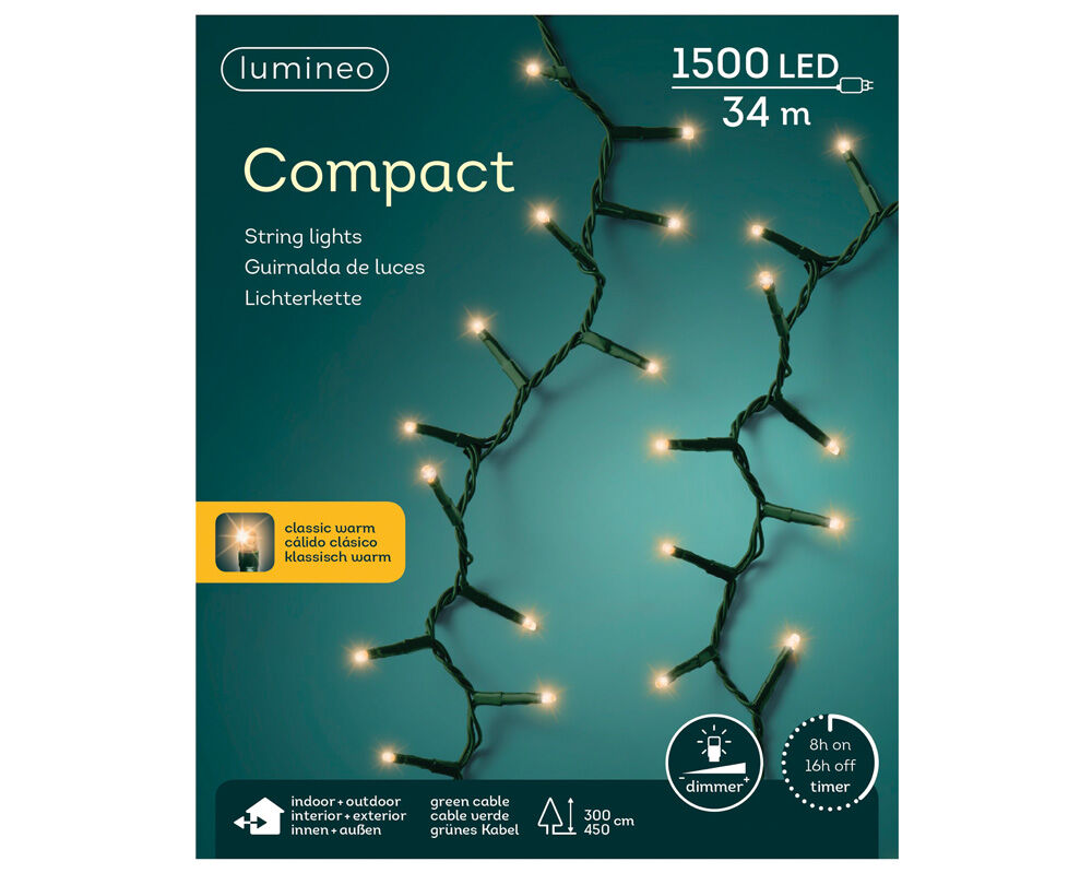 Lumineo Compact - Kerstboomverlichting - 1500 lampjes - Klassiek warm wit Lumineo Compact - Kerstboomverlichting - 1500 lampjes - Klassiek warm wit