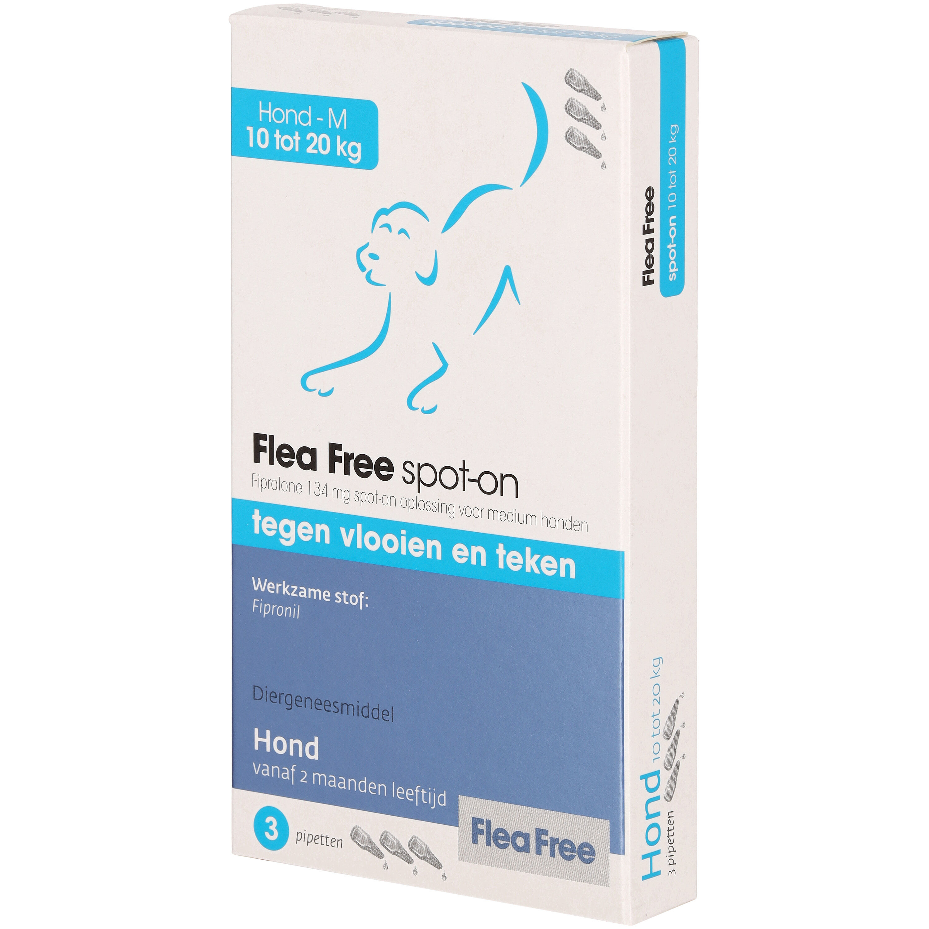 Flea Free Spot On - Pipetten - Anti Vlooien en teken Hond - M - M