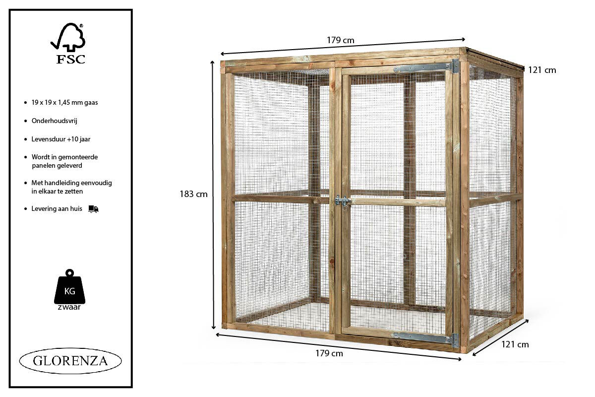 Glorenza - Ren - 183.00 cm - Naturel - 179.00 cm - 121.00 cm