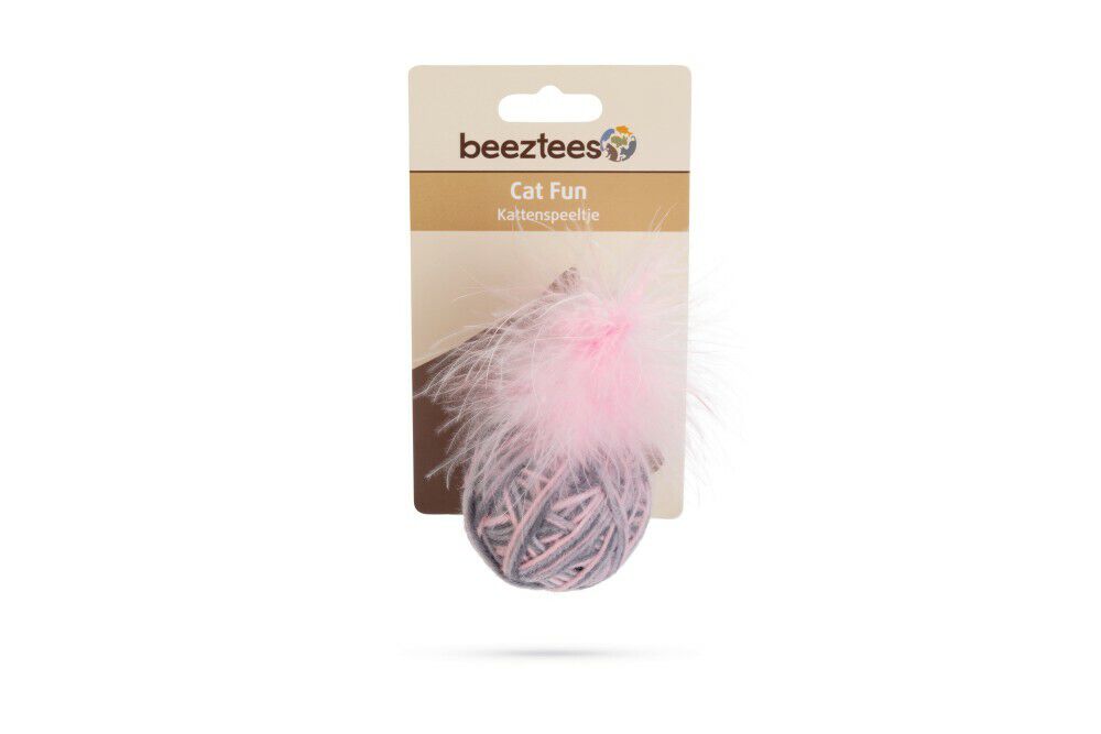 Beeztees Bal met veer Ming Wol - Kattenspeeltje Beeztees Bal met veer Ming Wol - Kattenspeeltje