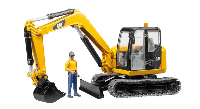 Bruder Cat Mini kraan en bestuurder 1:16 - Shovels & Kranen Bruder Cat Mini kraan en bestuurder 1:16 - Shovels & Kranen