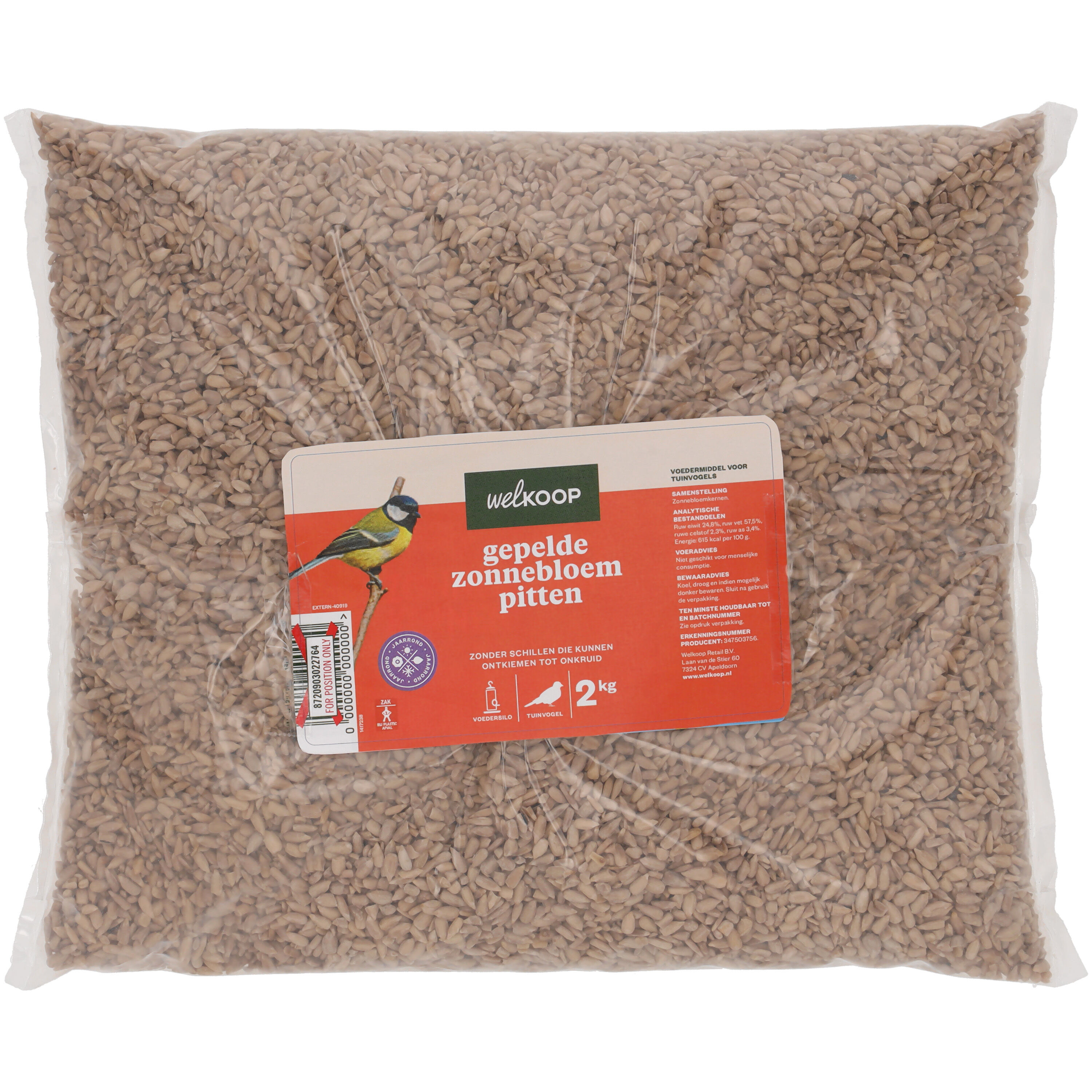 Welkoop Gepelde Zonnebloempitten - Onkruidvrij - Tuinvogelvoer Welkoop Gepelde Zonnebloempitten - Onkruidvrij - Tuinvogelvoer