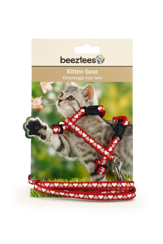 BEEZTEES Hearts - Kittentuigje - 20.50 cm - Rood - 10 mm - 14.00 cm - 100.00 cm - 3.00 cm