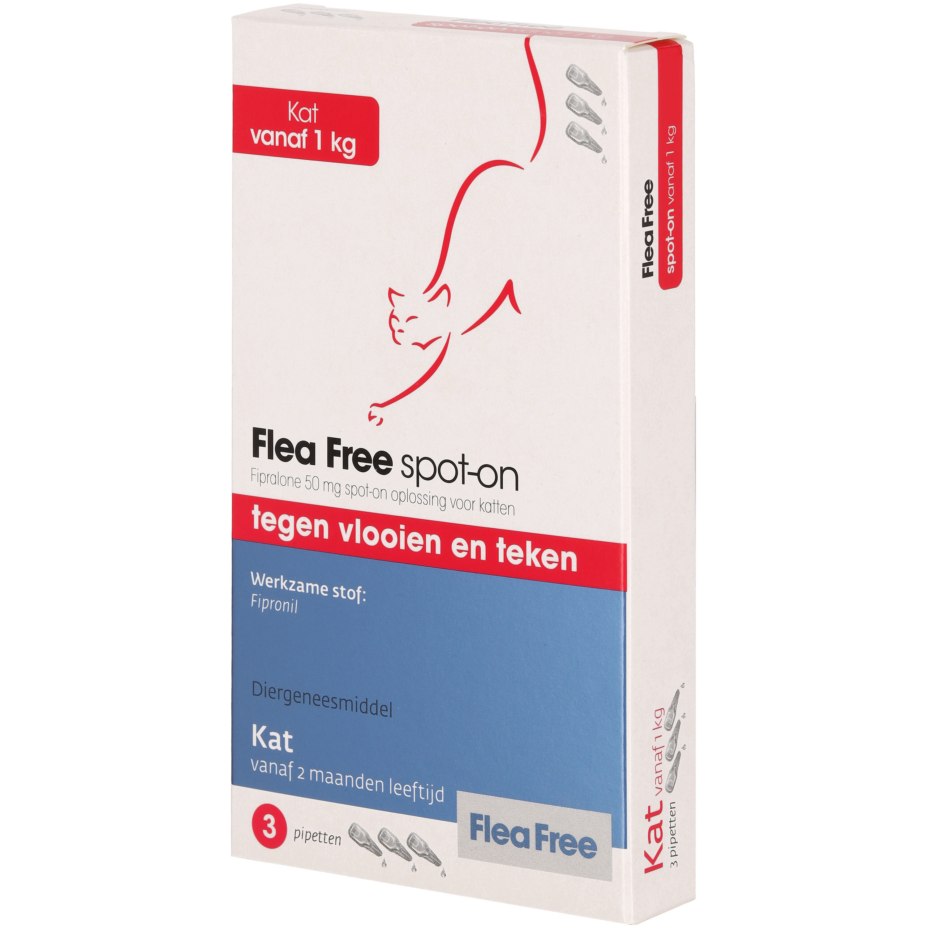 Flea Free Spot-on Kat - Vlooien- en tekenmiddel - 14.60 cm - 8.10 cm - 2.00 cm