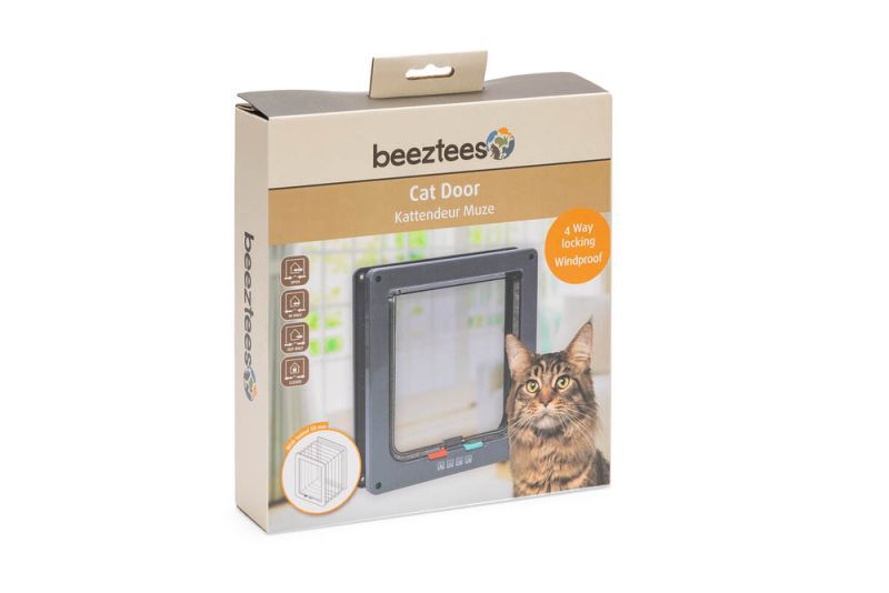 Beeztees Muze - Kattenluik - Grijs - 28.6x19x5 cm - 5.5 cm