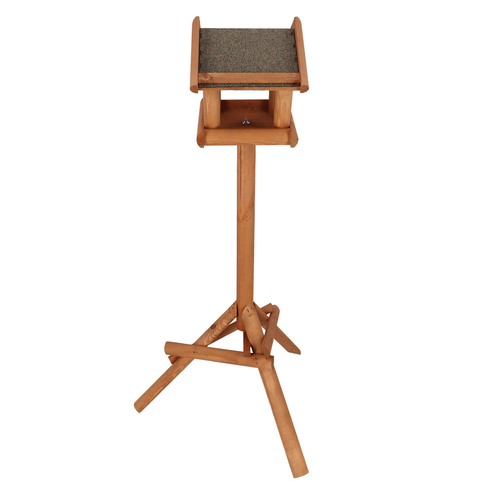 Best for Birds Merel - Voederhuis op paal - Bruin - 55x65x120 cm