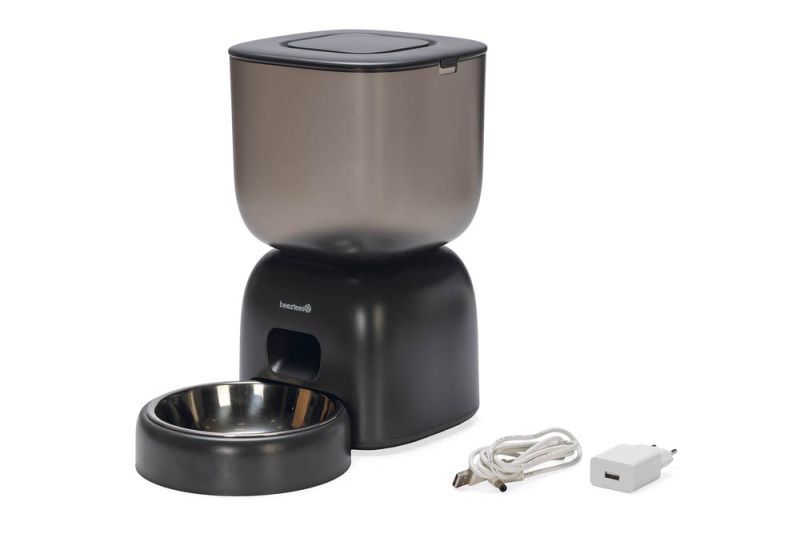 Beeztees Chris - Automatische voerbak - 3 liter - Grijs - 32x32x32 cm