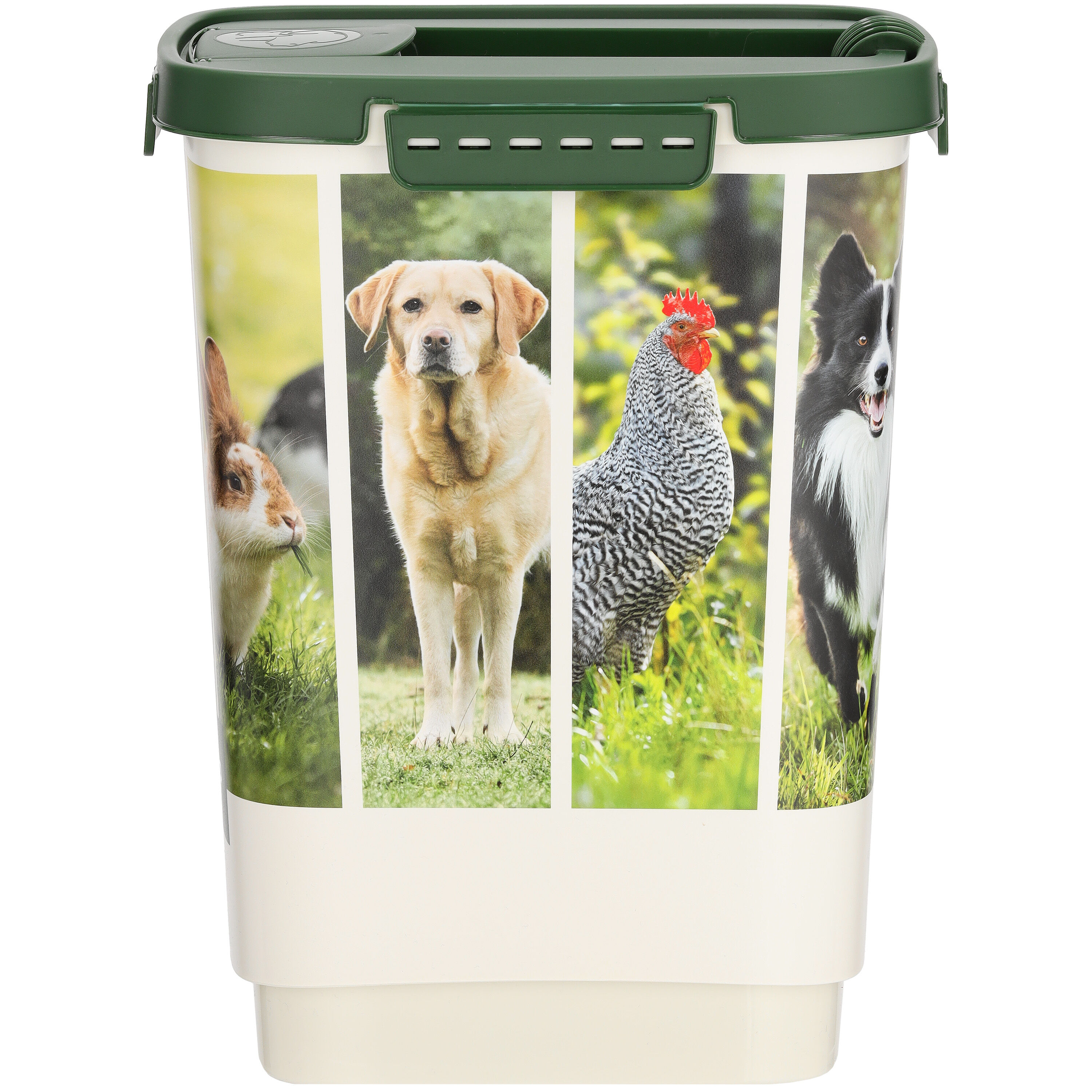 Welkoop - Voerton - 10.00 l - 32.20 cm - Wit Groen - 24.30 cm - 17.90 cm