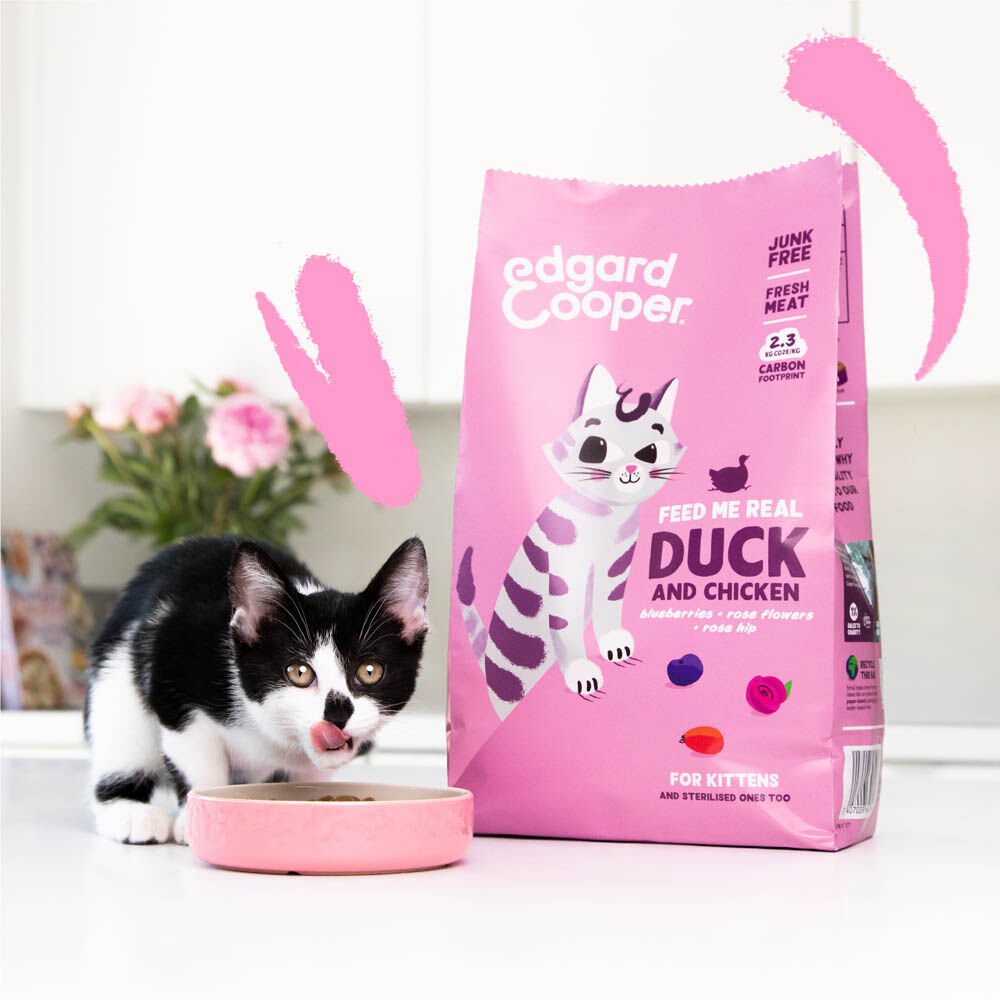 Edgard & Cooper Brokjes - Kattenvoer - Eend - Kip - 325 gram